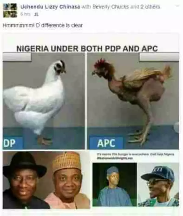 See How This Lady Compared Nigeria Under PDP And APC (Photo)